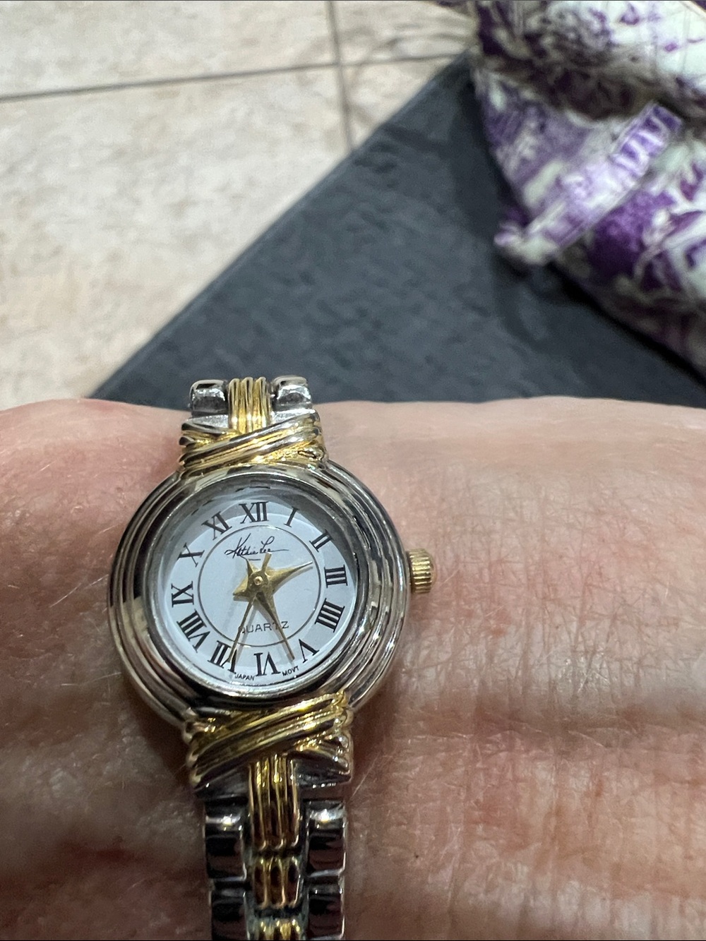 Vintage Kathie Lee Quartz Two-Tone Ladies Bracelet Watch - Gold & Silver